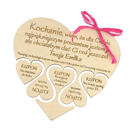 Kupony na Walentynki dla niego lub dla niej.