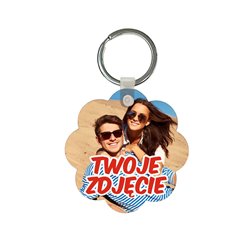 Brelok kwiatek ze zdjęciem Klienta jednostronny.