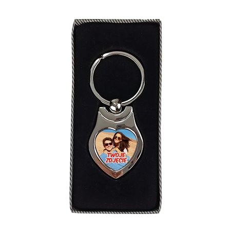 Elegancki ciężki, metalowy brelok ze zdjęciem - idealny na prezent z okazji dnia matki, babci, Walentynki...