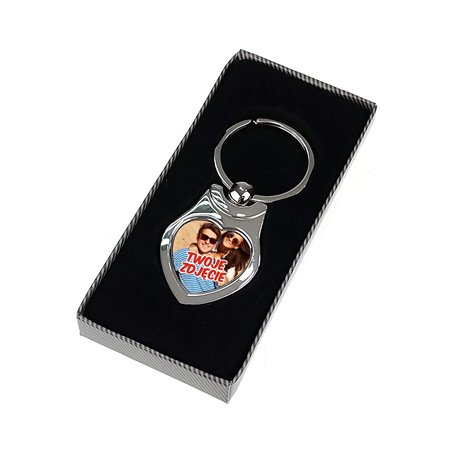 Elegancki ciężki, metalowy brelok ze zdjęciem - idealny na prezent z okazji dnia matki, babci, Walentynki...