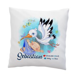 Urocza poduszka z okazji narodzin dziecka - personalizacja - super prezent dla młodych rodziców.