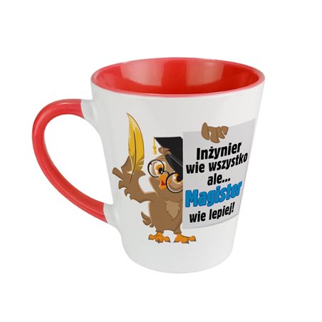 Kubek latte - gratulacje z okazji obrony magistra.