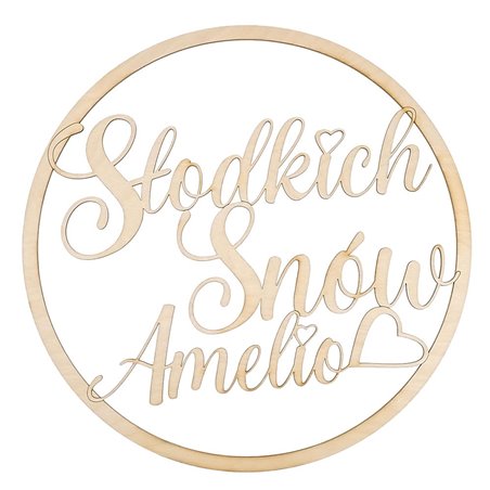 Baza do łapacza snów - obręcz nad łóżeczko - słodkich snów z imieniem.