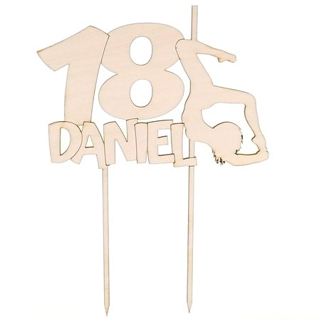 Topper na tort na urodziny dla mężczyzny- z imieniem solenizanta i tancerką.