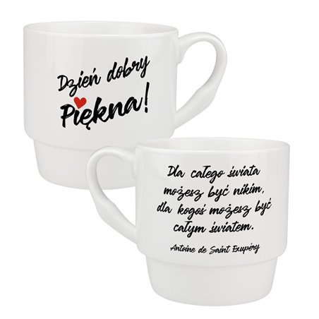 Kubek 300 ml specjalnie dla niej - Dzień dobry Piękna - cytat.