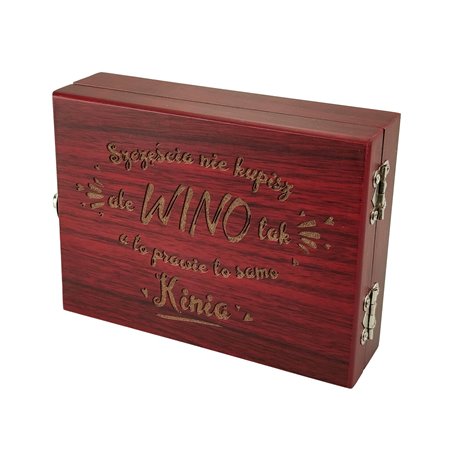 Zestaw do wina z grawerem - Szczęścia nie kupisz...