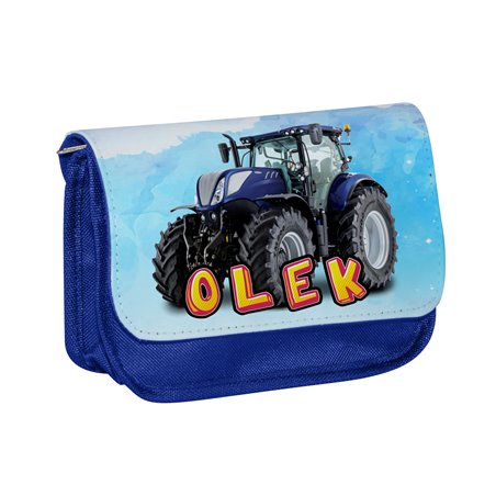 Piórnik personalizowany z imieniem dziecka z grafiką "Traktor".