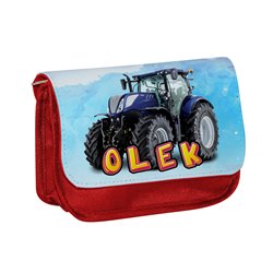 Piórnik personalizowany z imieniem dziecka z grafiką "Traktor". 2
