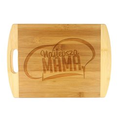 Deska do krojenia Najlepsza Mama, bambusowa z grawerem - super prezent na dzień mamy.