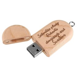 USB, pendrive z personalizowanym grawerem "Sekretne plany dominacji nad światem".