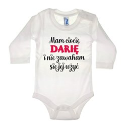 Body dla maluszka ze śmiesznym napisem - Mam ciocię i nie zawaham się jej użyć. 2