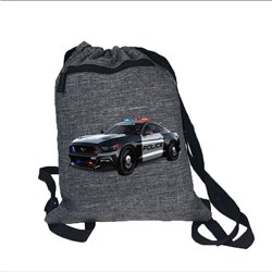 Plecak (worek) szary melanż - świetny do szkoły, na basen, siłownię, zakupy... - "Policja".