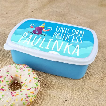 Pudełko na kanapki - śniadaniówka "Unicorn Princess" z imieniem Twojego dziecka.