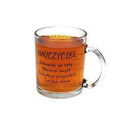 Kubek szklany 330ml dla nauczyciela.