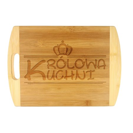 Deska do krojenia, bambusowa z grawerem "Królowa Kuchni"- super prezent na dzień mamy.