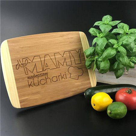 Deska do krojenia, bambusowa z grawerem "Najlepsza Kucharka"  - super prezent na dzień mamy.