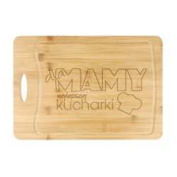 Deska do krojenia, bambusowa z grawerem "Najlepsza Kucharka" - super prezent na dzień mamy.
