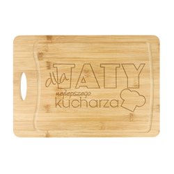 Deska do krojenia, bambusowa z grawerem "Najlepszy Kucharz" - super prezent na dzień taty.