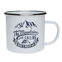 Duży kubek emaliowany The mountains are calling and I must go!