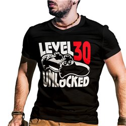 Koszulka na 30-te urodziny - Level 30 unlocked. 2