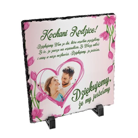 Foto granit (płyta granitowa) z Twoim zdjęciem i personalizacją - podziękowania dla rodziców, zupełna nowość, 20 x 20cm!!!