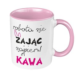 Kubek 330 ml kolorowy z grafiką "Robota nie zając".