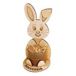 Zając, podstawka na jajko niespodziankę lub długopisy. 2