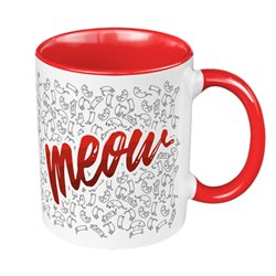 Kubek 330 ml kolorowy z grafiką dla miłośnika kotów.