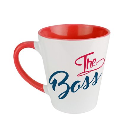 Kubek latte z napisem "The Boss".