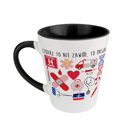 Kubek latte dla lekarza.