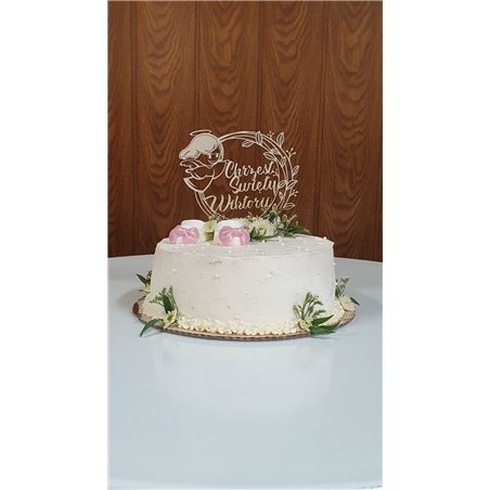 Topper na tort z okazji Chrztu Świętego - z imieniem.