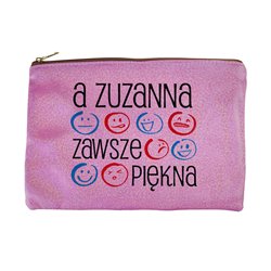 Super kosmetyczka różowa z brokatem - Zawsze piękna.