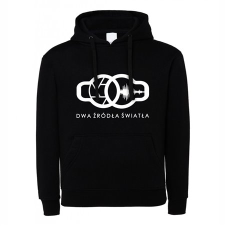 Bluza czarna z kapturem z kolekcji "Dwa źródła światła"- wzór 1.