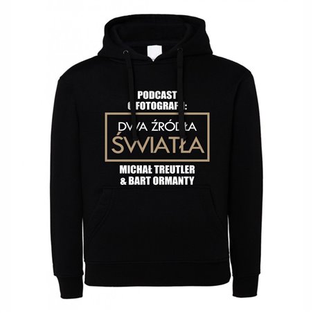 Bluza czarna z kapturem z kolekcji "Dwa źródła światła"- wzór 2.