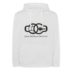 Bluza biała z kapturem z kolekcji "Dwa źródła światła"- wzór 1.