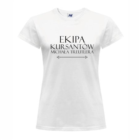 Koszulka biała dla miłośniczki fotografii- kolekcja "Ekipa kursantów Michała Treutlera".