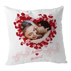 Poduszka na Walentynki ze zdjęciem oraz imionami zakochanych- wzór 4.