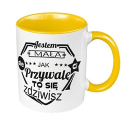 Śmieszny kubek 330 ml kolorowy z grafiką "Jestem mała".