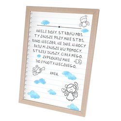 Ramka z modlitwą "Aniele Boży" z okazji Chrztu Świętego - wzór 7.