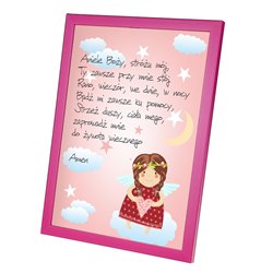 Ramka z modlitwą "Aniele Boży" z okazji Chrztu Świętego-wzór 3.