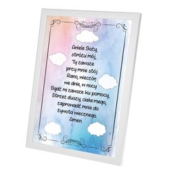 Ramka z modlitwą "Aniele Boży" z okazji Chrztu Świętego - wzór 2.