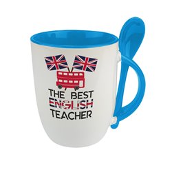 Kubek z łyżeczką dla nauczycielki angielskiego - The best english teacher.