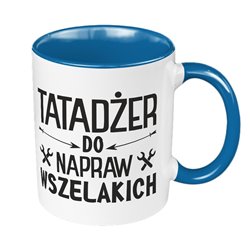 Kubek 330 ml kolorowy dla taty z napisem "Tatadżer". 2