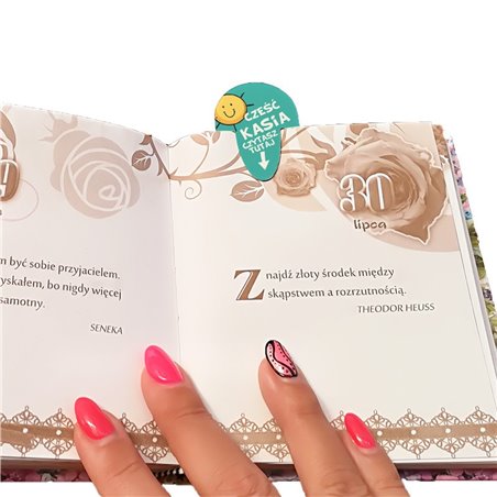 Zakładka do książki z tekstem " Czytasz tutaj".