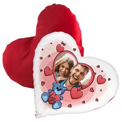 Poduszka serce z ramką na Wasze zdjęcie - prezent na Walentynki - wzór 2.