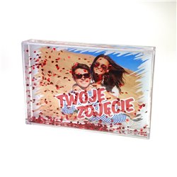 Ramka wodna z Twoim zdjęciem- latające serduszka- idealny prezent na Walentynki.