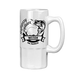 Super kufel na piwo z nadrukiem "Najlepszy wędkarz na świecie".