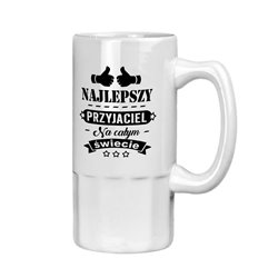 Super kufel na piwo z nadrukiem "Najlepszy przyjaciel na całym świecie".