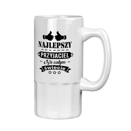 Super kufel na piwo z nadrukiem "Najlepszy przyjaciel na całym świecie".