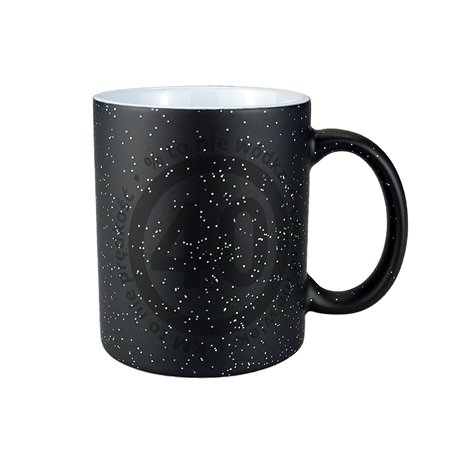 Kubek magiczny czarny z brokatem- świetny prezent z okazji 40 urodzin.